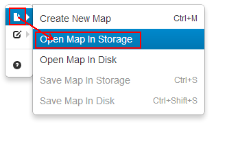 open map in storage